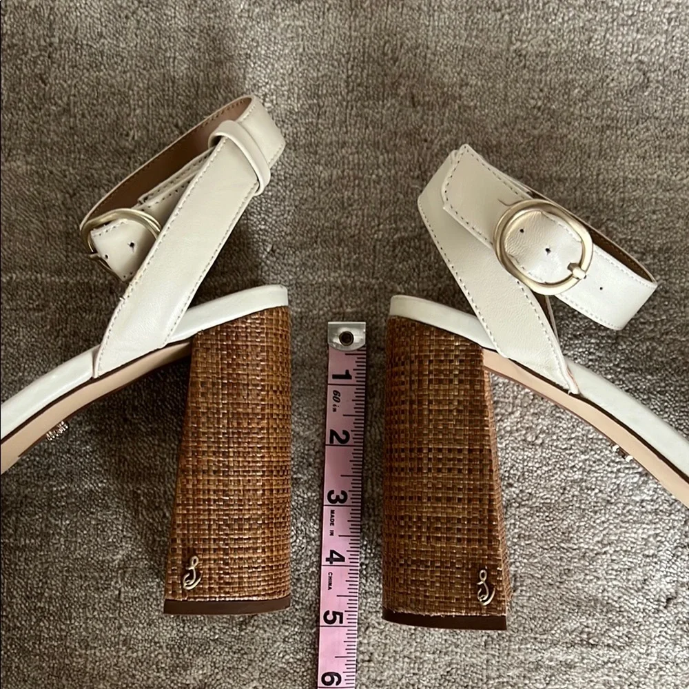 Sam Edelman Nolita Criss Cross Front Ankle Strap-Ivory Platform Sandal size 8.5
